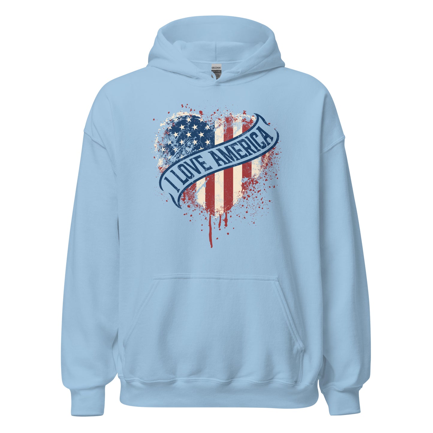 I Love America Vintage USA Map Unisex Light Unisex Hoodie