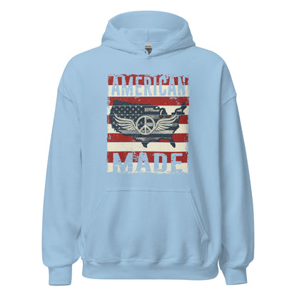 Patriot Distressed American Made USA Flag Military Unisex Light Hoodie