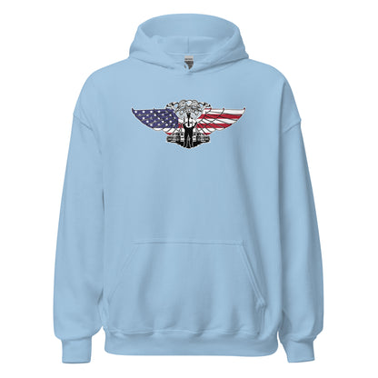 Brave Law Enforcer Patriotic American Police Hero Unisex Light Hoodie