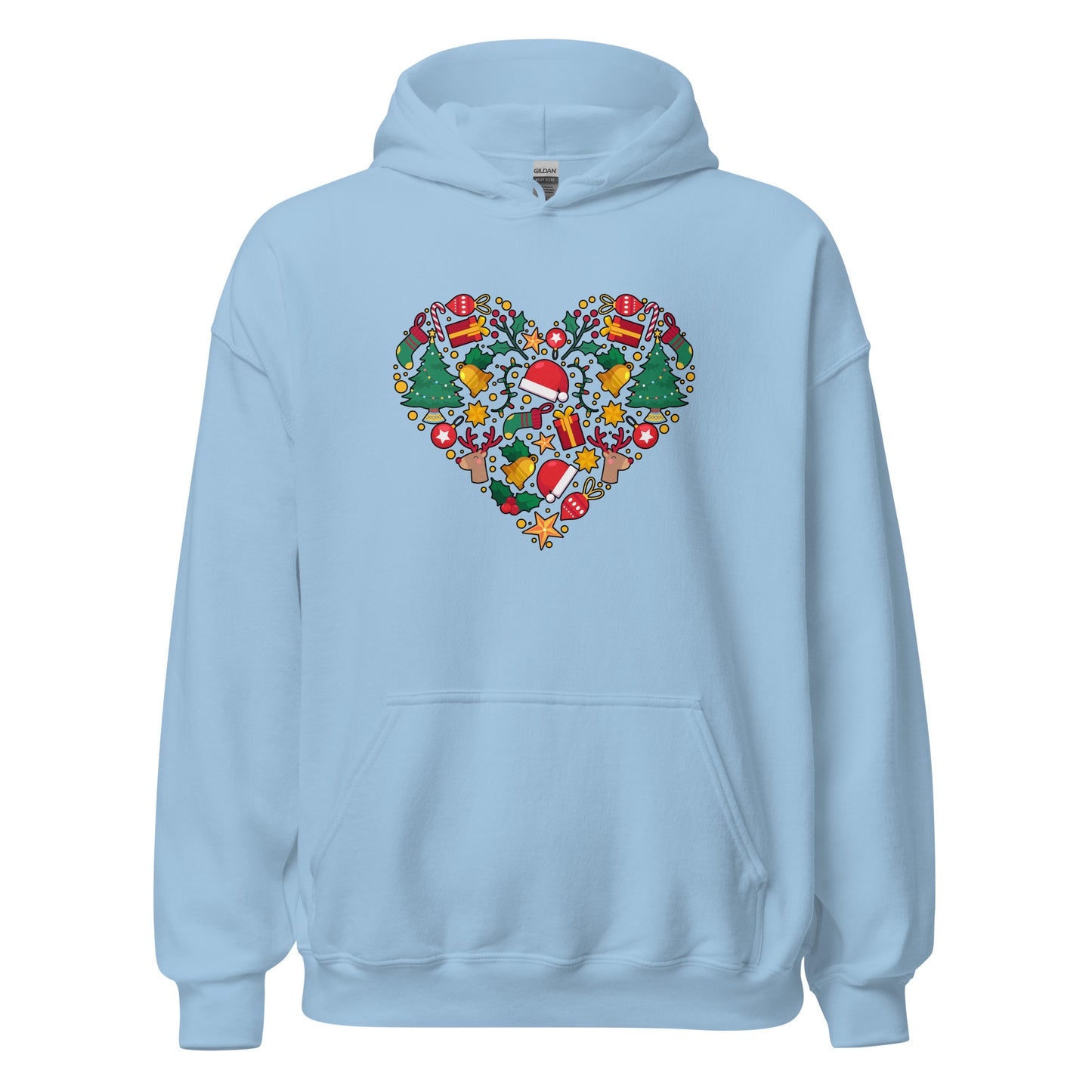 Christmass Heart I Love Christmass Unisex Light Hoodie