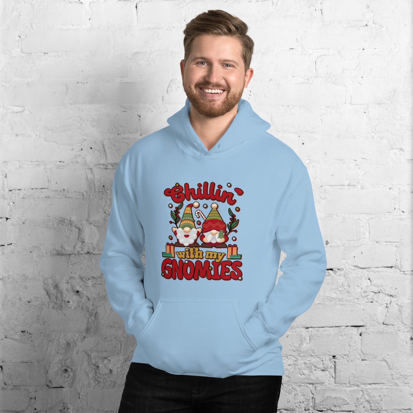 chillin with my gnomies Christmass Unisex Light Hoodie