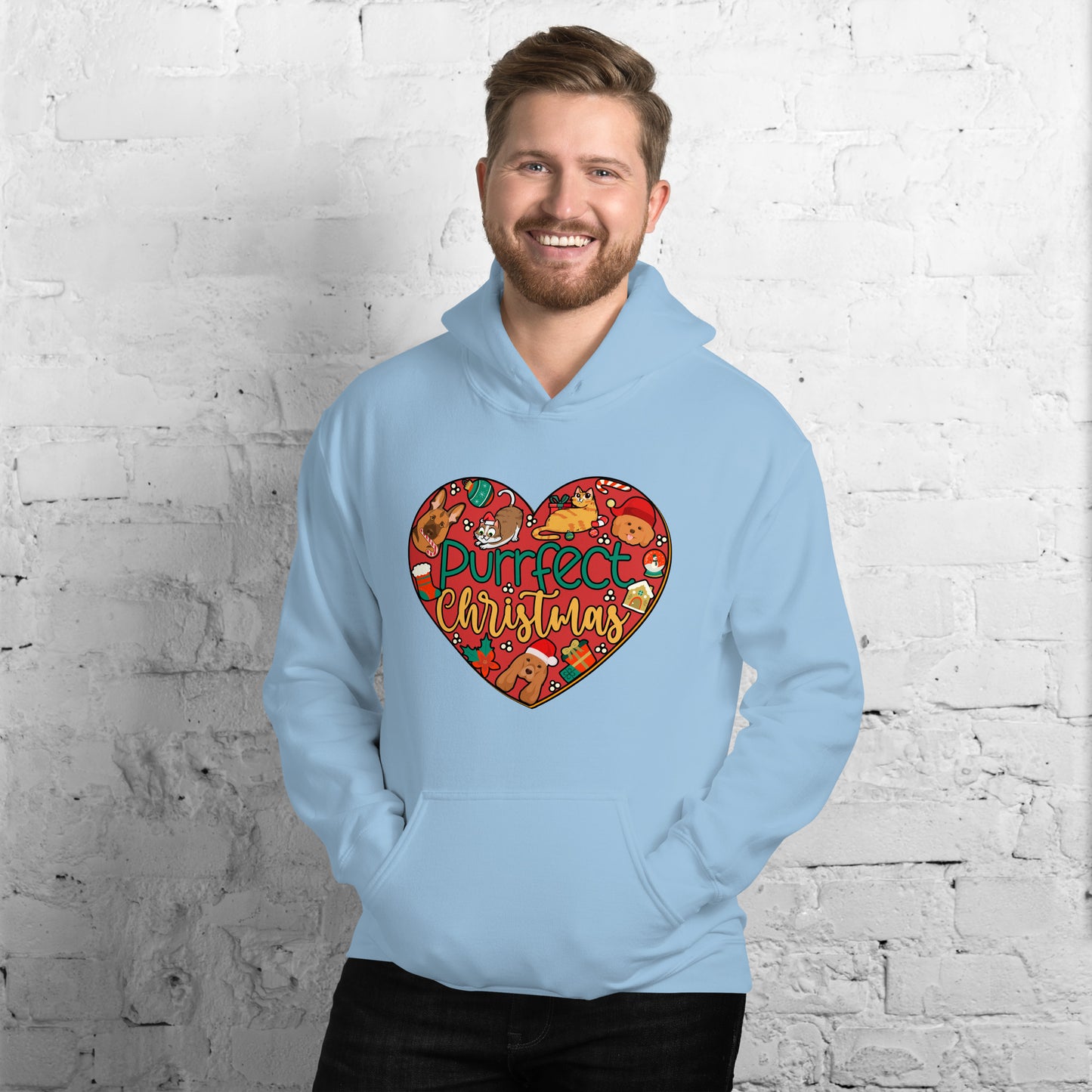 Purrfect Christmas Animal Lover Christmas Unisex Light Hoodie