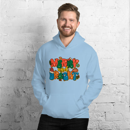 Merry and Bright Joyful Merry Christmas Unisex Hoodie