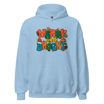 Merry and Bright Joyful Merry Christmas Unisex Hoodie