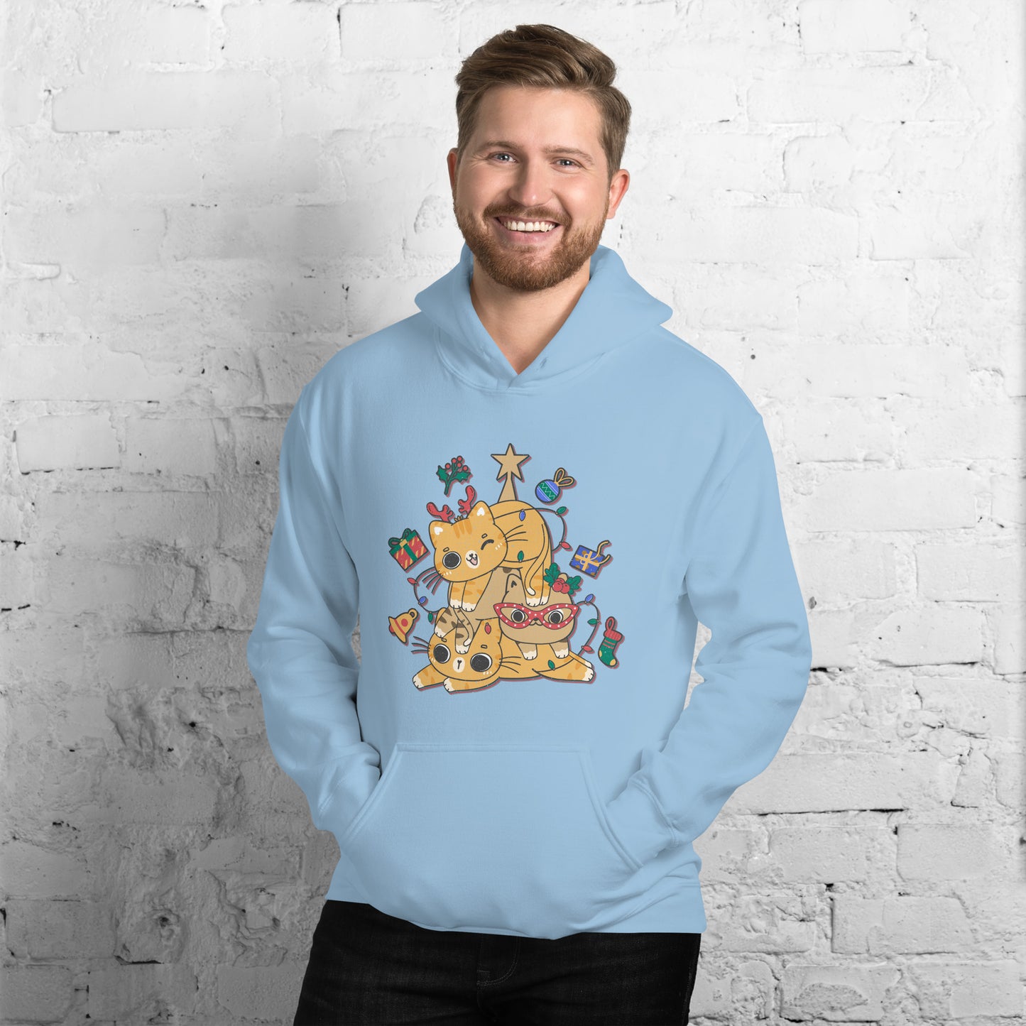 Catmas Light Cat Lover Xmas Unisex Light Hoodie