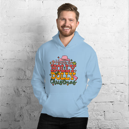 Have A Holly Dolly Christmas Western Christmas Unisex Light Hoodie