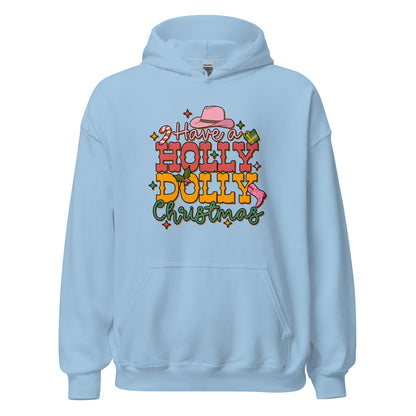 Have A Holly Dolly Christmas Western Christmas Unisex Light Hoodie