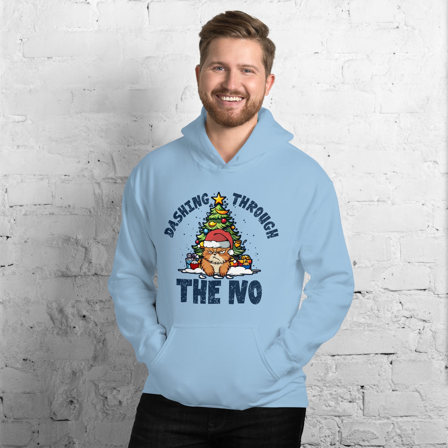 Dashing Through The No Funny Holiday Unisex Light Hoodie