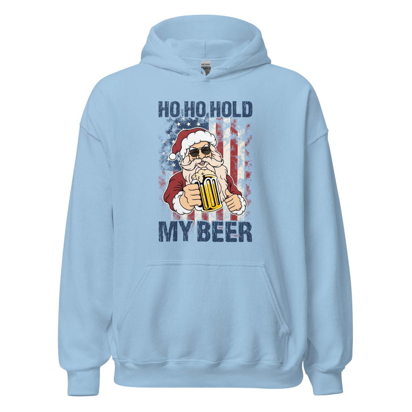 Ho Ho Hold My Beer Christmas In July Unisex Light Hoodie