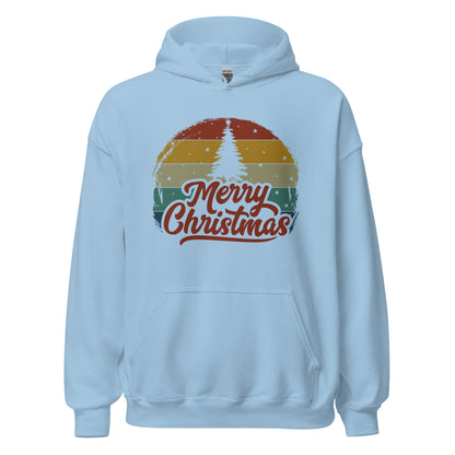 Retro Merry Christmas Holiday Tree Xmas Unisex Light Hoodie