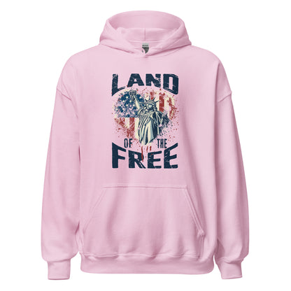 Vintage America Land Of Free Flag Statue Of Liberty Unisex Light Hoodie