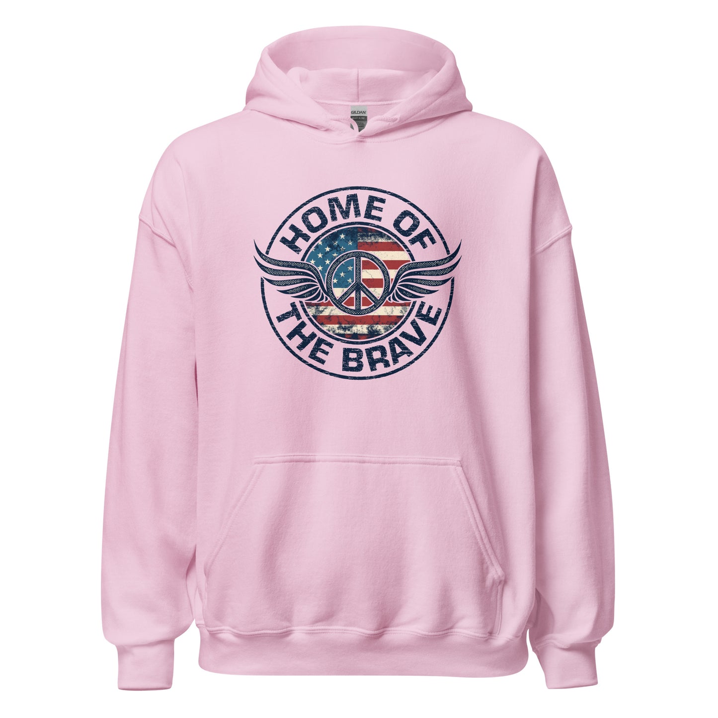 Home Of The Brave Vintage Military Veteran Unisex Light Hoodie