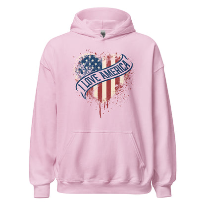 I Love America Vintage USA Map Unisex Light Unisex Hoodie