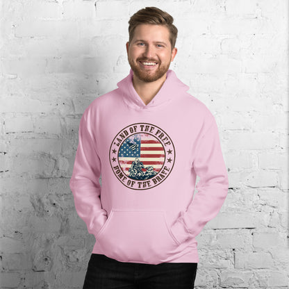 Land Of The Free Home Of The Brave Military Patriot Unisex Light Hoodie