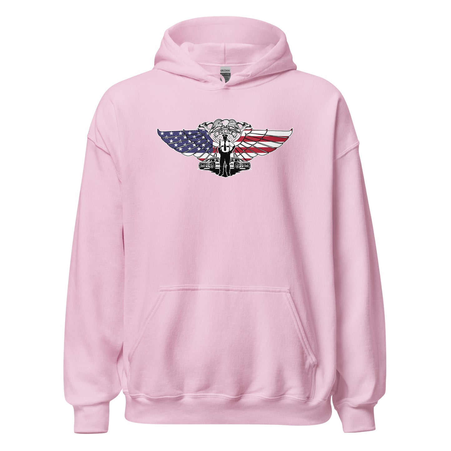 Brave Law Enforcer Patriotic American Police Hero Unisex Light Hoodie