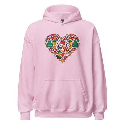 Christmass Heart I Love Christmass Unisex Light Hoodie