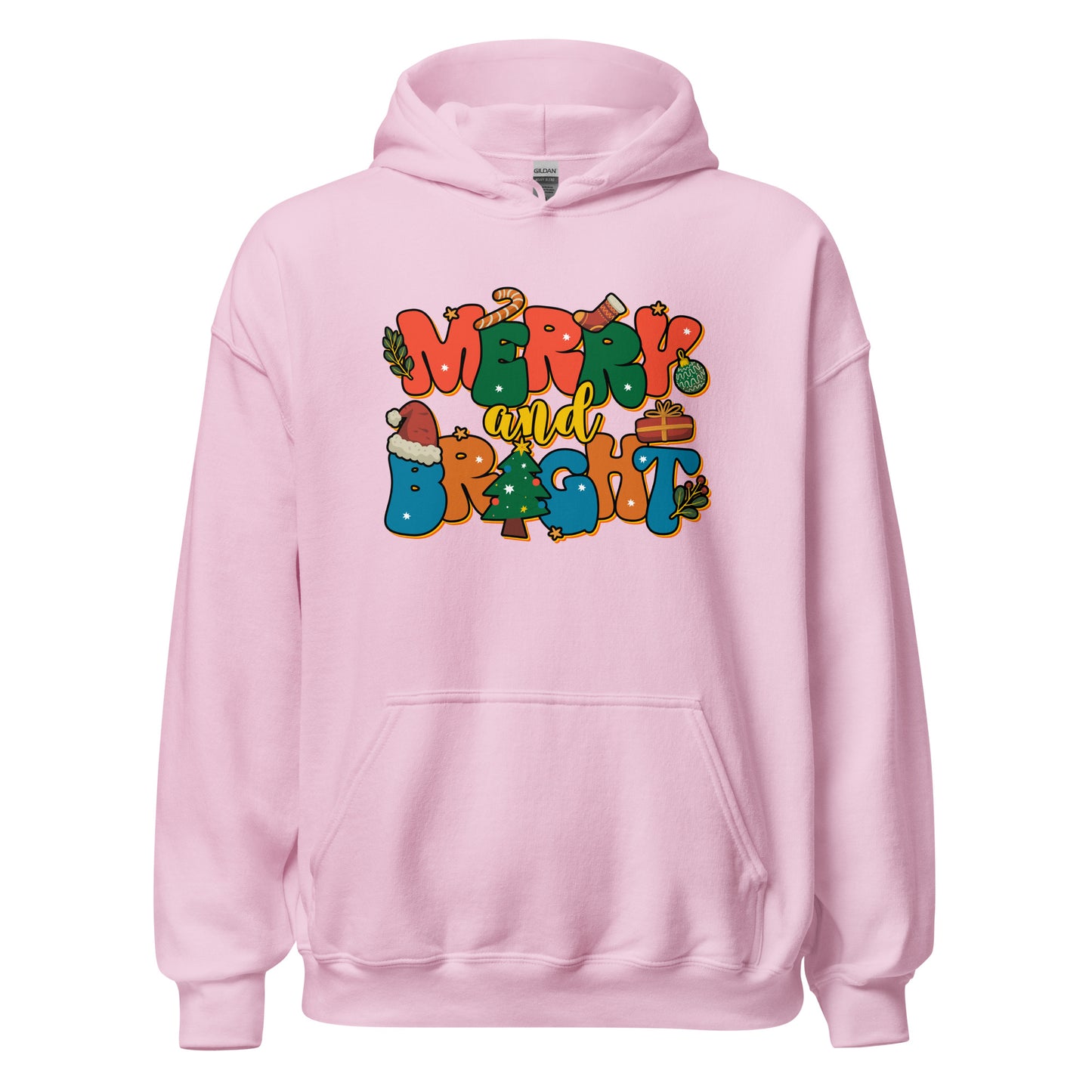 Merry and Bright Joyful Merry Christmas Unisex Hoodie