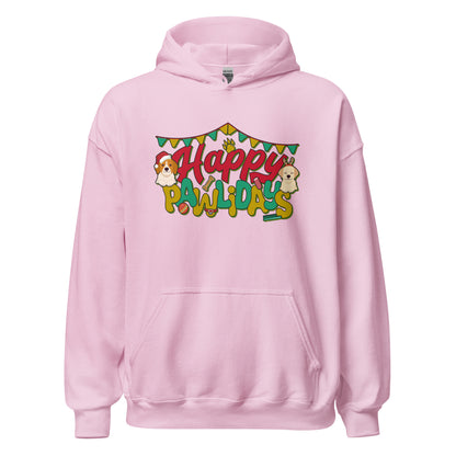 Happy Pawlidays Dog Mom Dad Christmas Unisex Light Hoodie