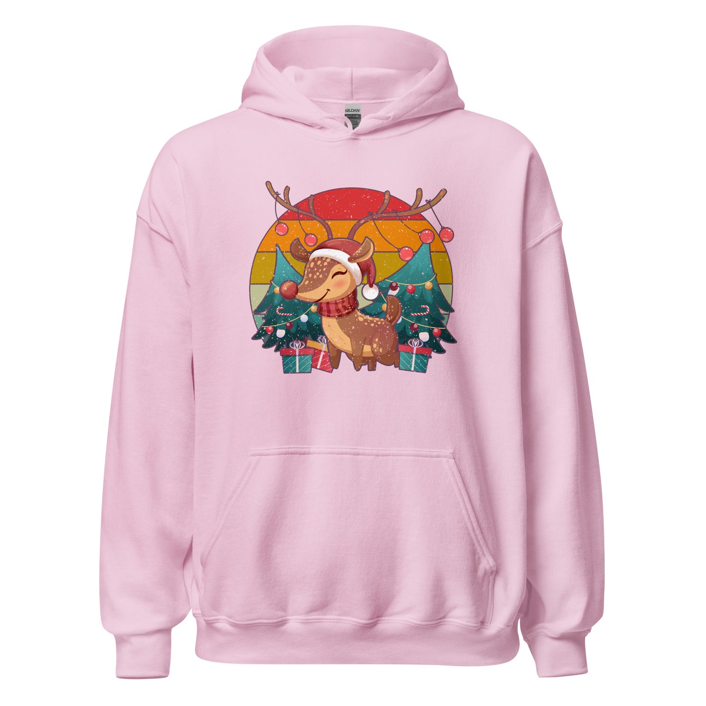 Christmas Vintage Reindeer Classic Winter Unisex Light Hoodie