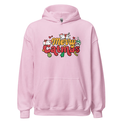 Merry Catmas Cat Mom Dad Holiday Xmas Unisex Light Hoodie