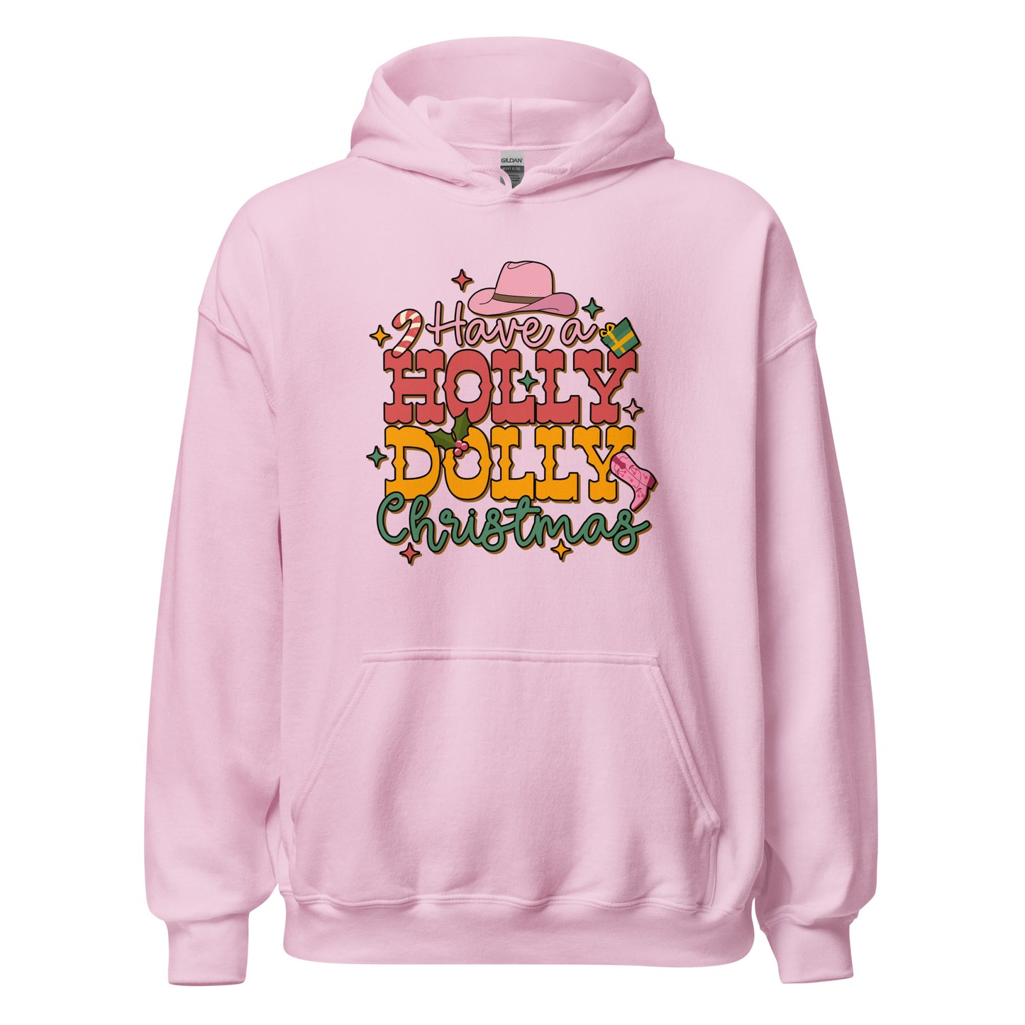 Have A Holly Dolly Christmas Western Christmas Unisex Light Hoodie