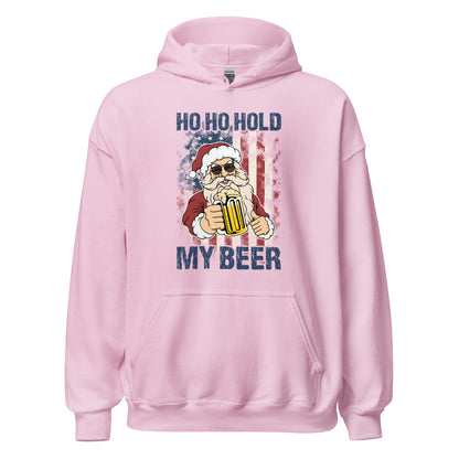 Ho Ho Hold My Beer Christmas In July Unisex Light Hoodie