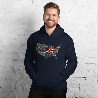 Stars And Stripes Peace Wings Sign Patriot Unisex Dark Hoodie