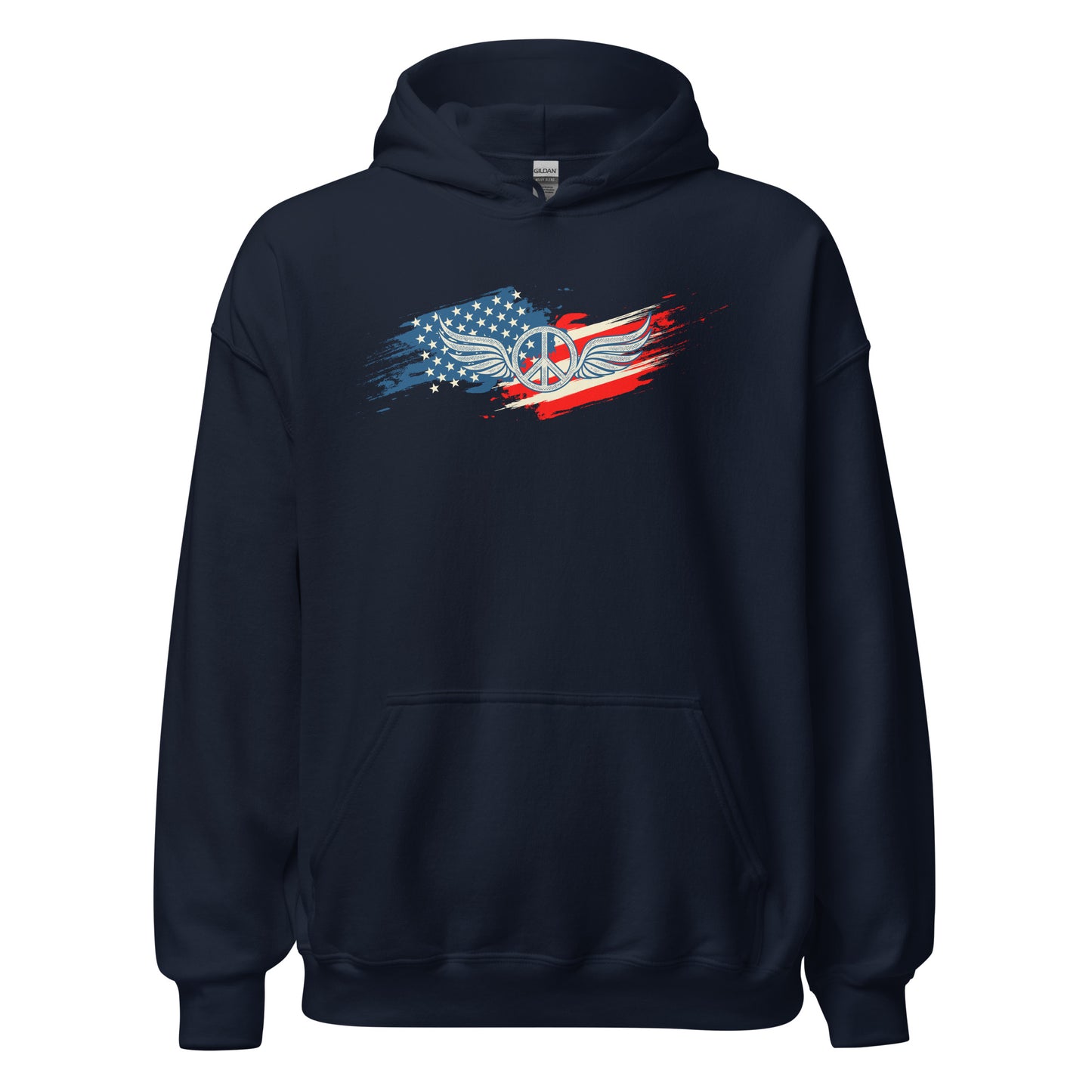 American Flag Fading USA Veteran Vintage Unisex Dark Hoodie