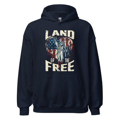 Vintage America Land Of Free Flag Statue Of Liberty Unisex Dark Hoodie