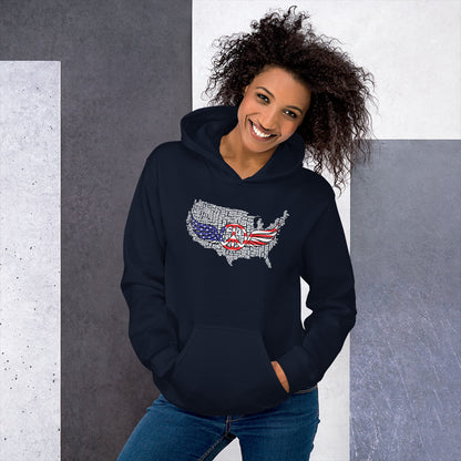 American Flag Peace Symbol Wings Unisex Dark Hoodie