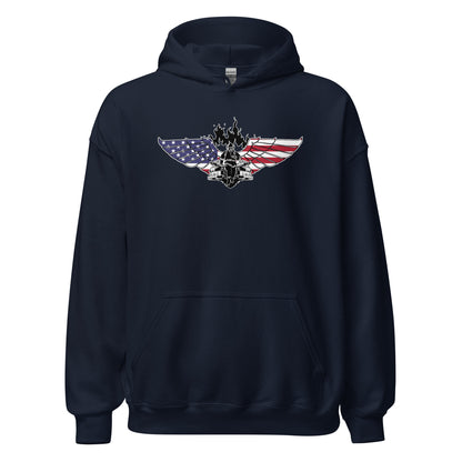 American Patriotic Firefighter Hero Dedication Unisex Dark Hoodie