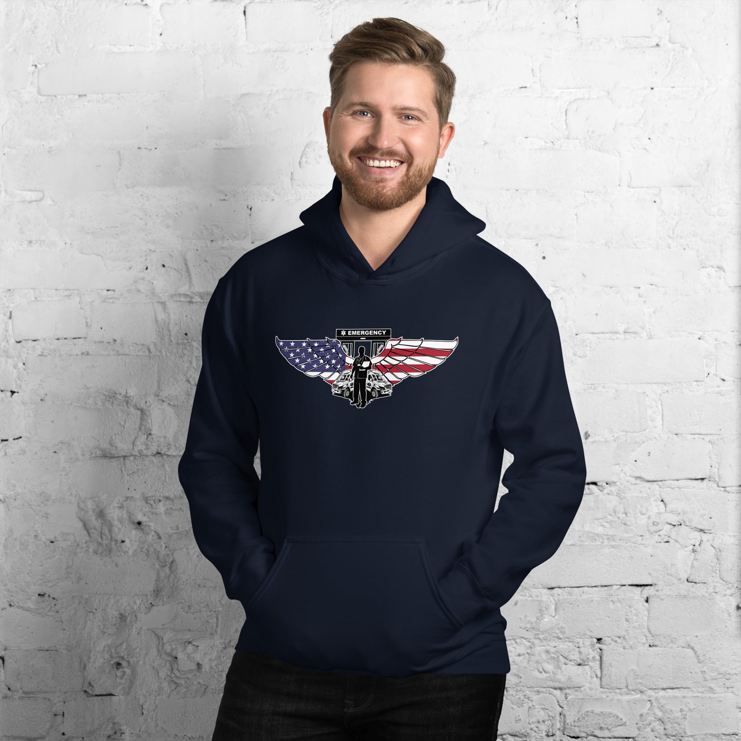 American Patriotic Nurse Dedicated Healthcare Hero Unisex Dark Hoodie