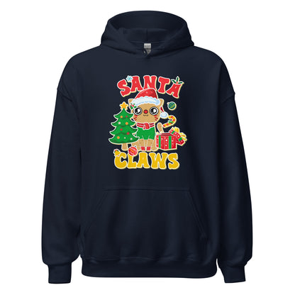 Santa Claws Santa Hat Cat Christmas Unisex Hoodie