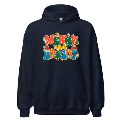 Merry and Bright Joyful Merry Christmas Unisex Dark Hoodie