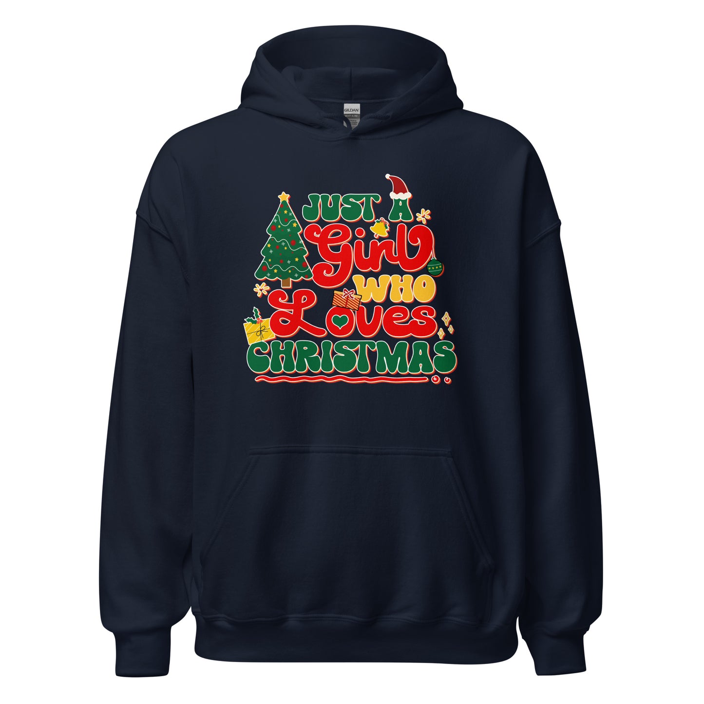 Just a Girl Who Loves Christmas Joyful Yuletide Unisex Dark Hoodie