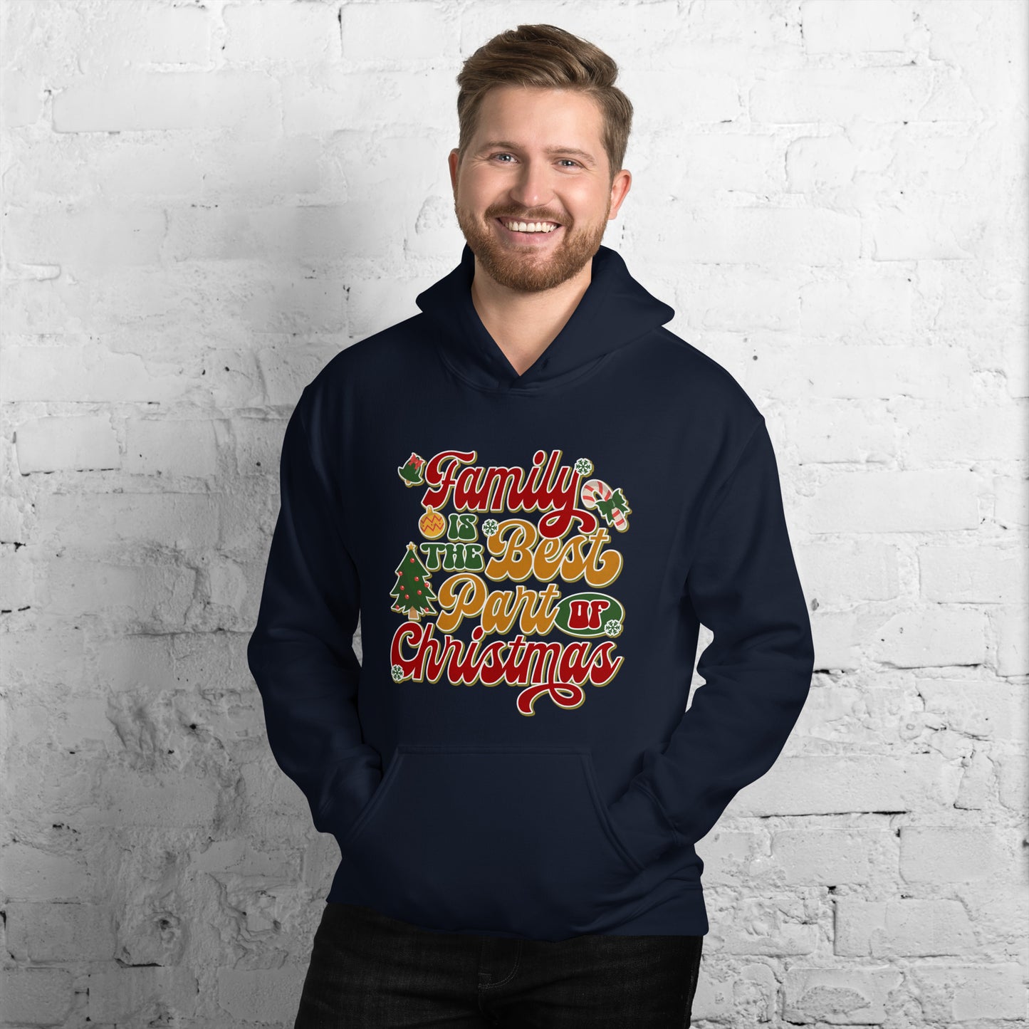 Family Is The Best Part Of Christmas Family Outfit Dark Hoodie