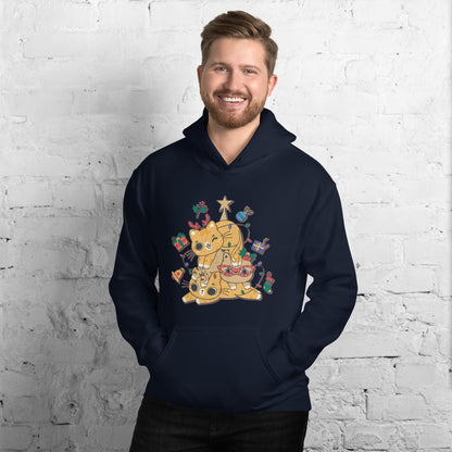 Catmas Light Cat Lover Xmas Unisex Dark Hoodie