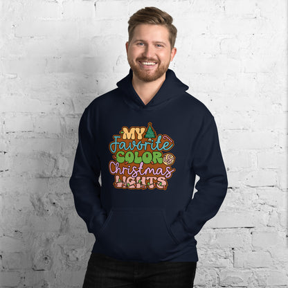 My Favorite Color Is Christmas Lights Family Xmas Unisex Dark Hoodie