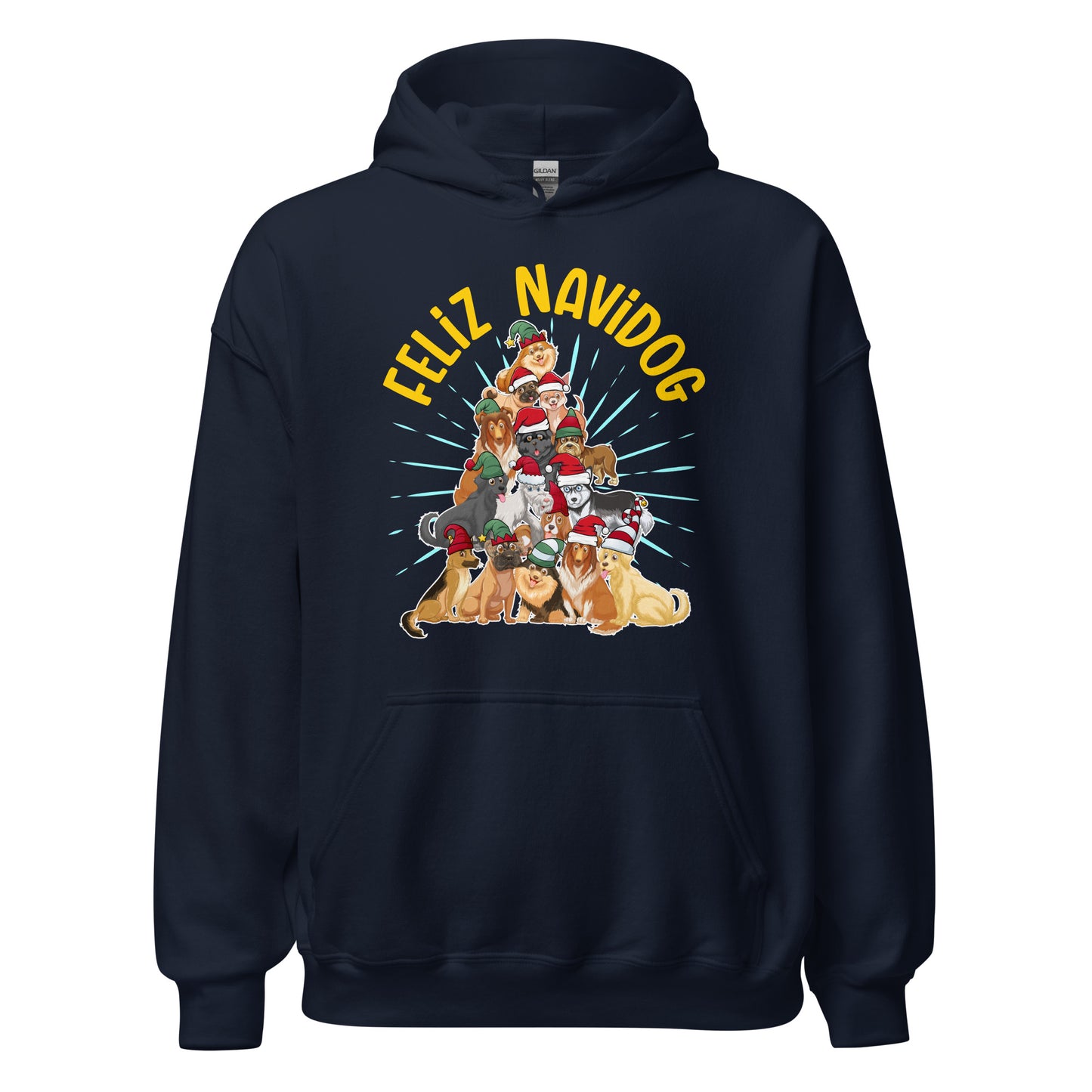 Feliz Navidog Dog Lover Xmas Unisex Dark Hoodie