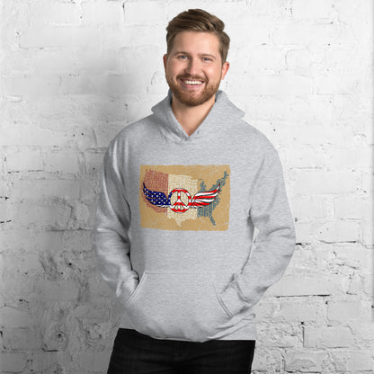 Vintage Red White Blue Peace Wings Symbol Unisex Light Hoodie