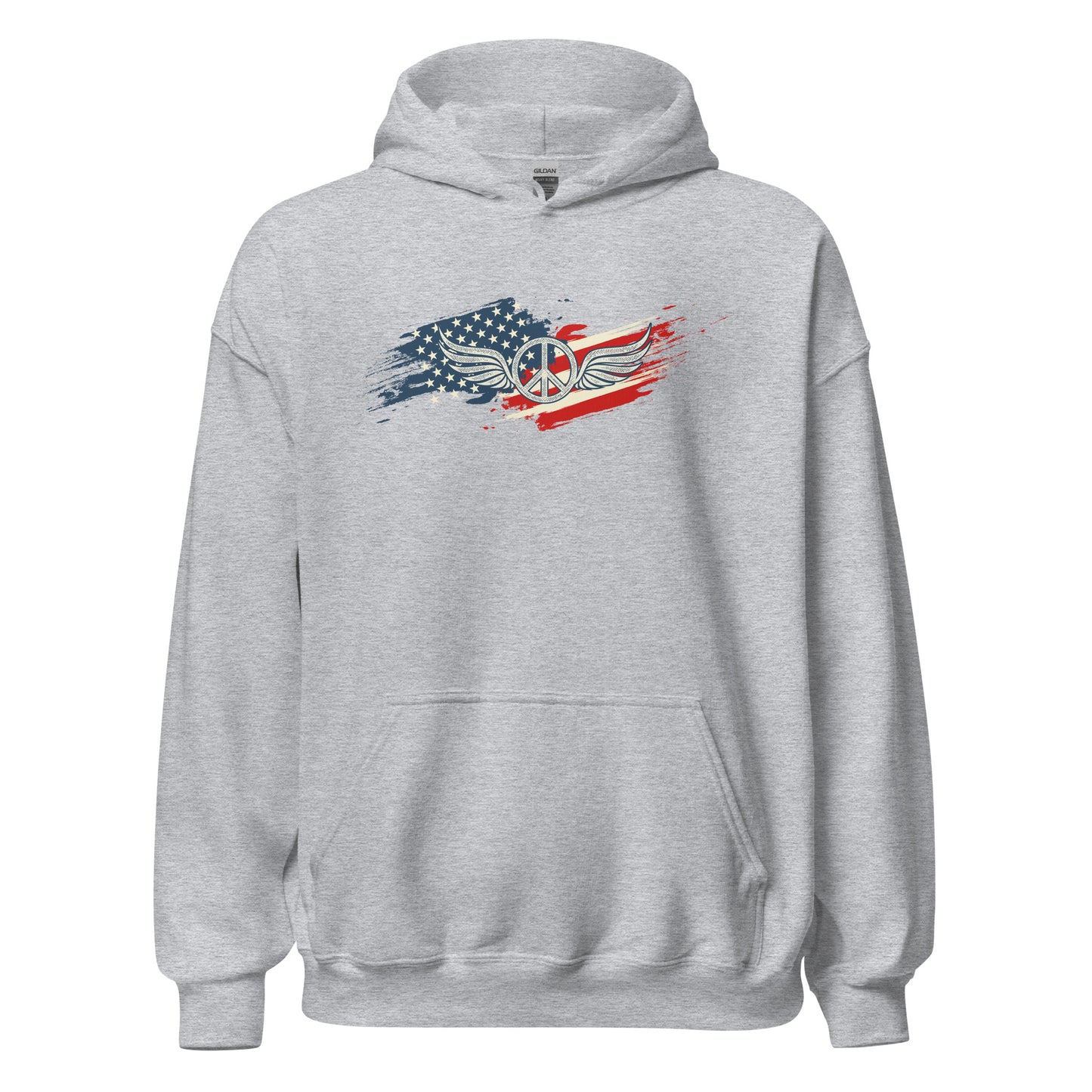 American Flag Fading USA Veteran Vintage Unisex Light Hoodie