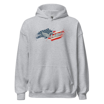 American Flag Fading USA Veteran Vintage Unisex Light Hoodie