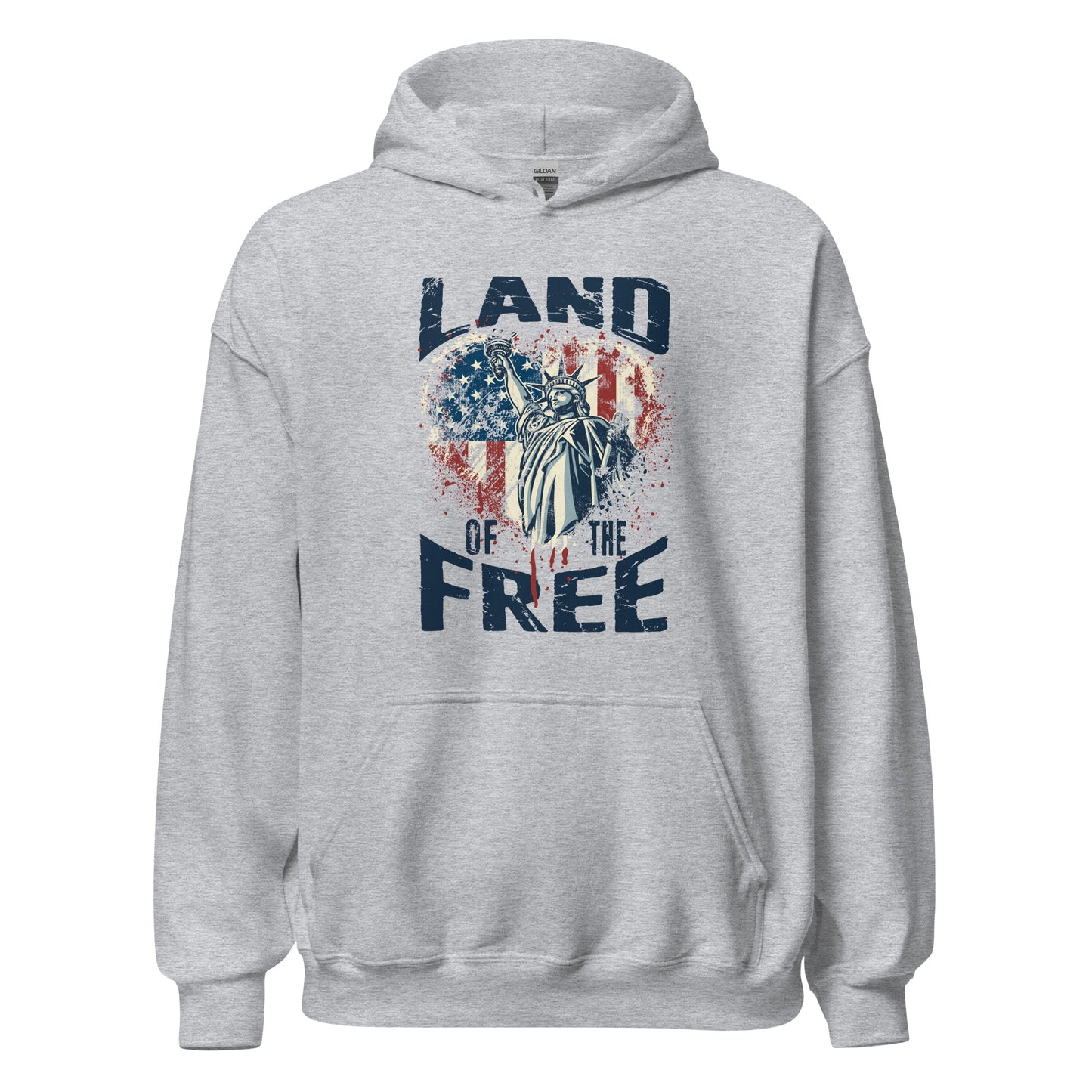 Vintage America Land Of Free Flag Statue Of Liberty Unisex Light Hoodie