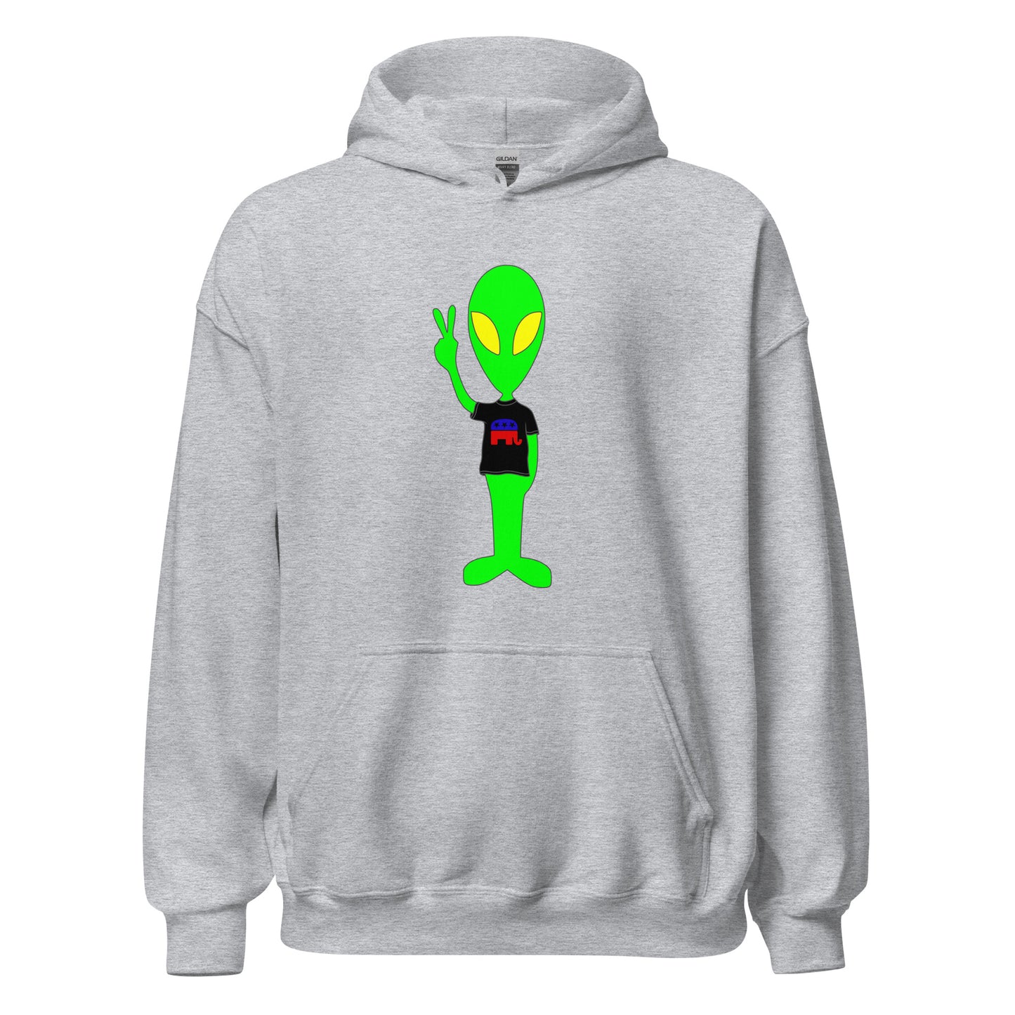 Alien Peace Sign Elephant Republican Unisex Light Hoodie