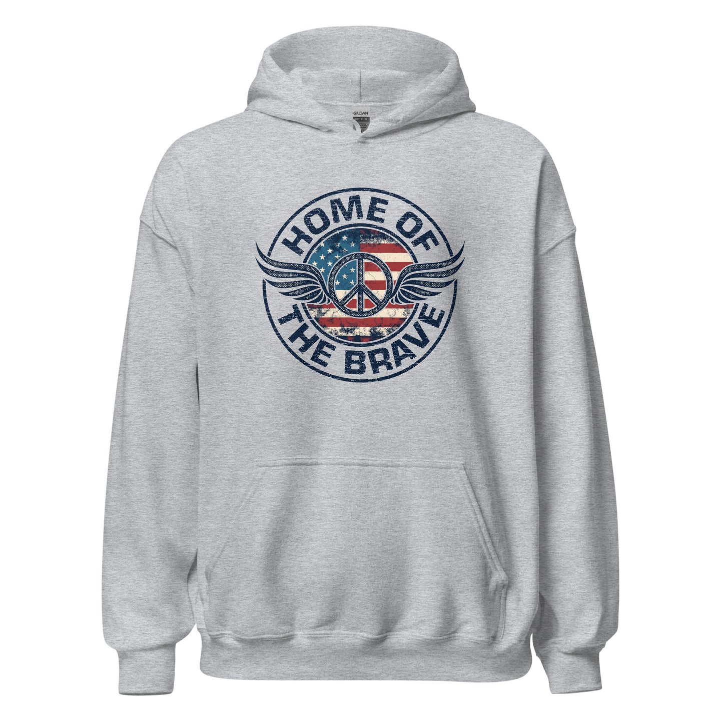 Home Of The Brave Vintage Military Veteran Unisex Light Hoodie