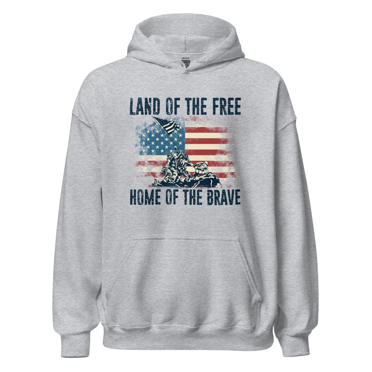 Vintage Land Of The Free Home Of The Brave Unisex Light Hoodie