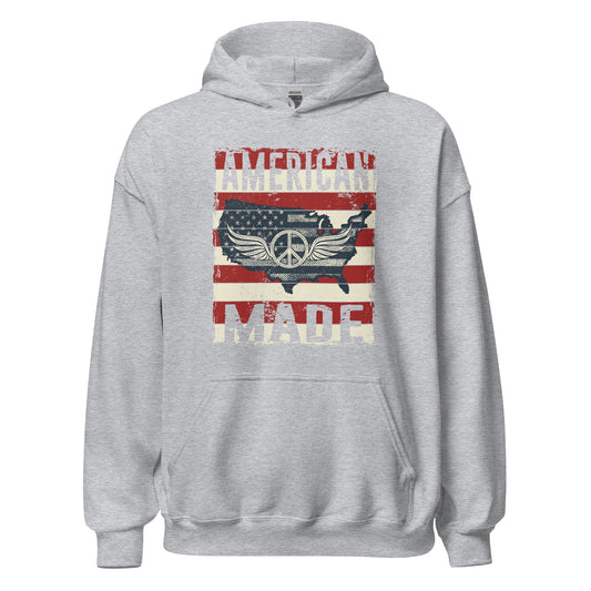 Patriot Distressed American Made USA Flag Military Unisex Light Hoodie