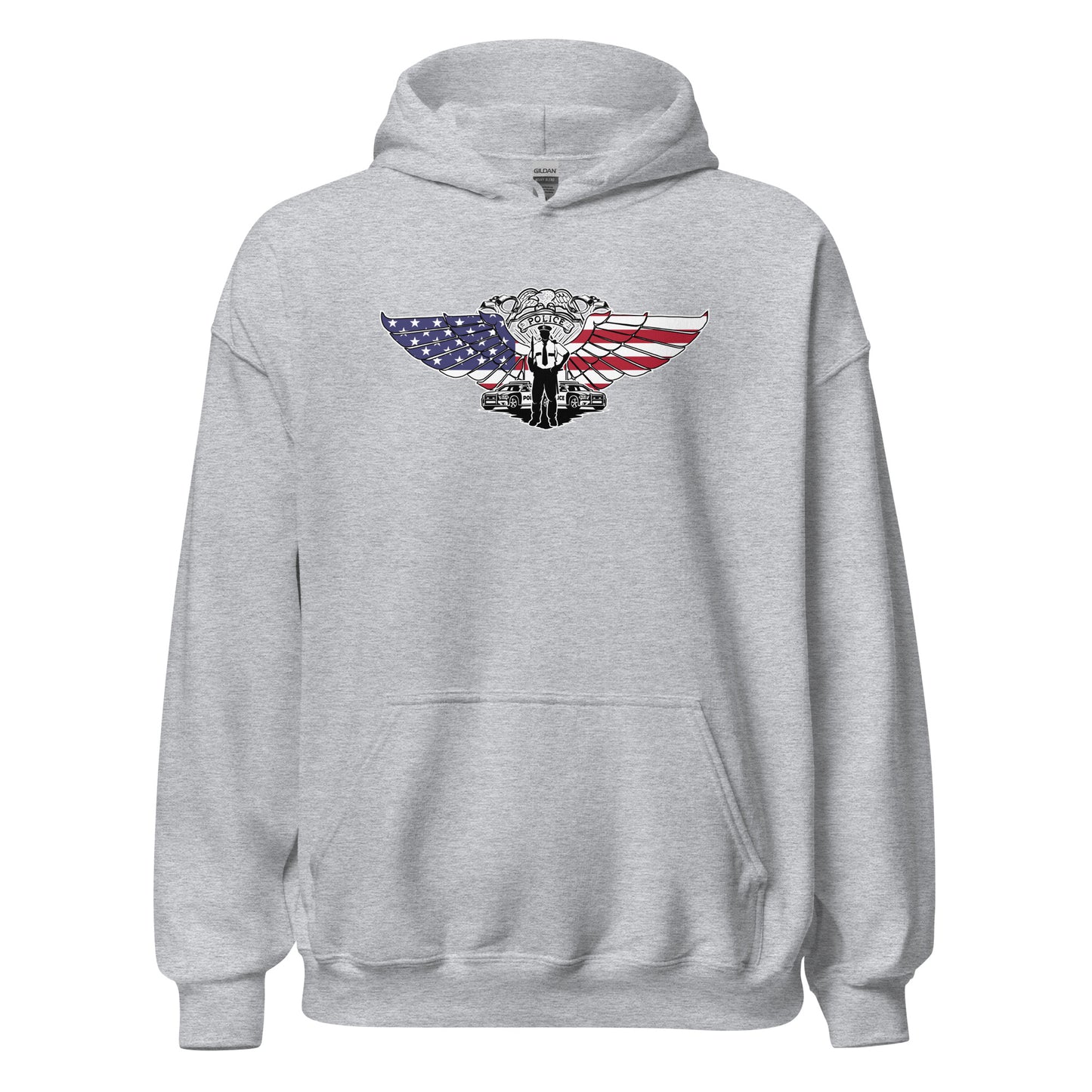 Brave Law Enforcer Patriotic American Police Hero Unisex Light Hoodie