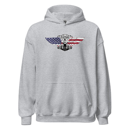 Brave Law Enforcer Patriotic American Police Hero Unisex Light Hoodie