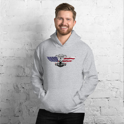 Brave Law Enforcer Patriotic American Police Hero Unisex Light Hoodie